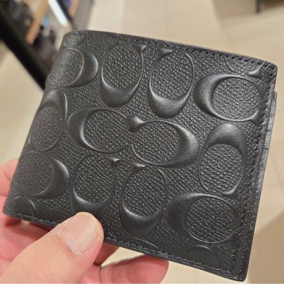 NEW Coach 3 in 1 Men Wallet Signature Leather Smooth Leather/Black CR957 NWT - Picture 7 of 9